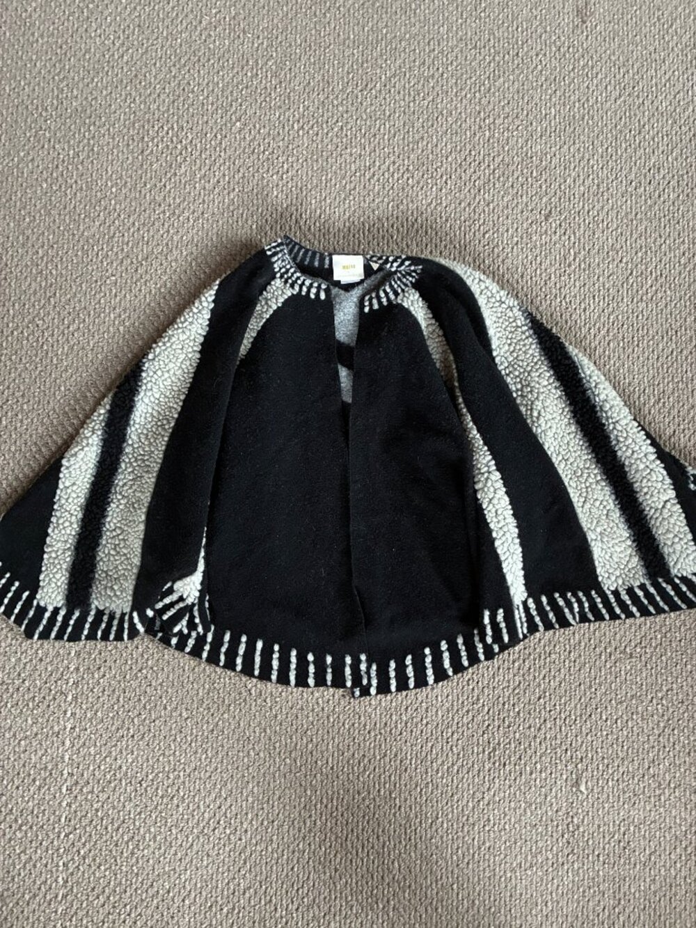 Anthropologie Maeve Poncho Sherpa Striped Wool One Size READ